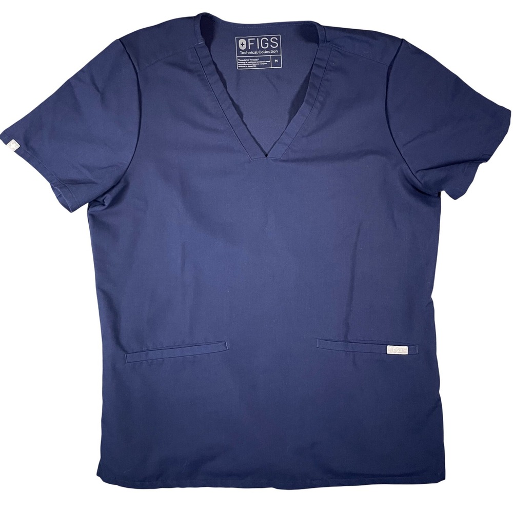 Figs Technical Collections Scrub Top Womans Medium Navy Casma FW1100